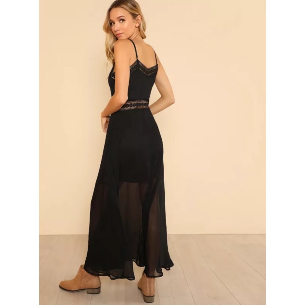 NWOT Black Sheer Dress - Picture 2 of 3